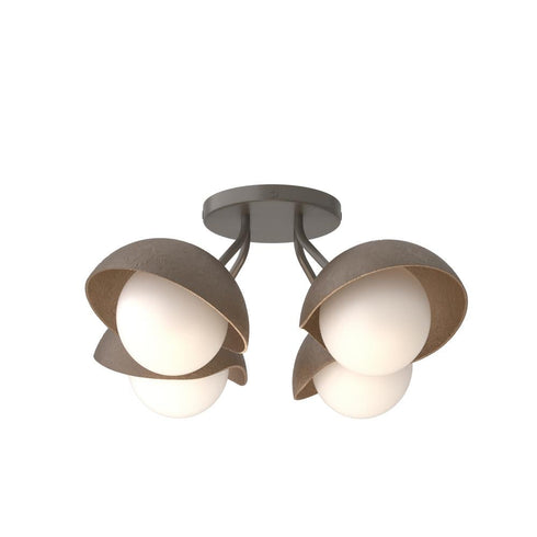 Hubbardton Forge Brooklyn 4 Light Single Shade Semi Flush Model: 121375-SKT-07-82-GG0711