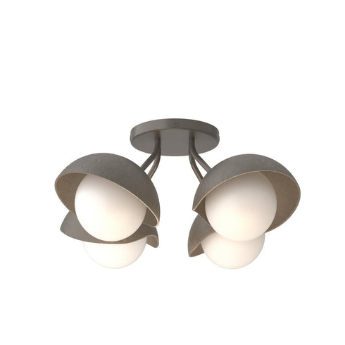 Hubbardton Forge Brooklyn 4 Light Single Shade Semi Flush Model: 121375-SKT-07-82-GG0711