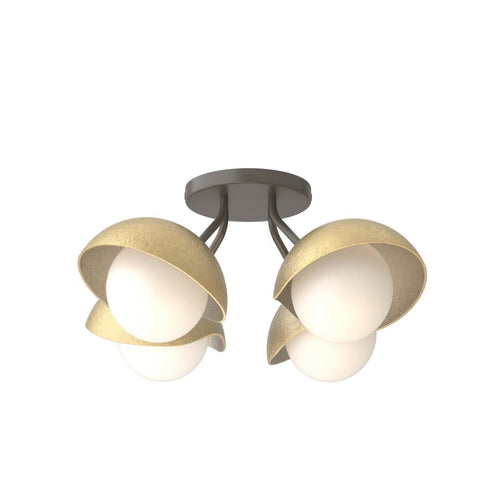 Hubbardton Forge Brooklyn 4 Light Single Shade Semi Flush Model: 121375-SKT-07-82-GG0711