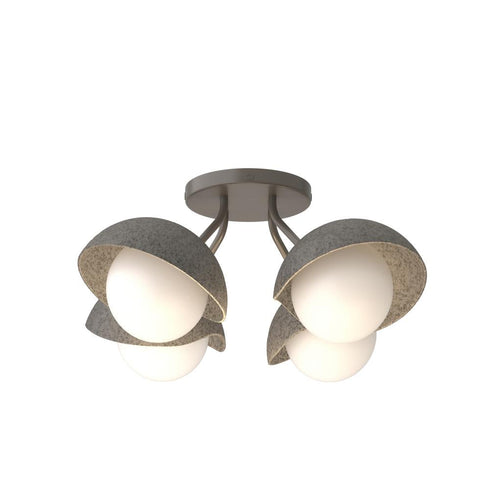 Hubbardton Forge Brooklyn 4 Light Single Shade Semi Flush Model: 121375-SKT-07-82-GG0711