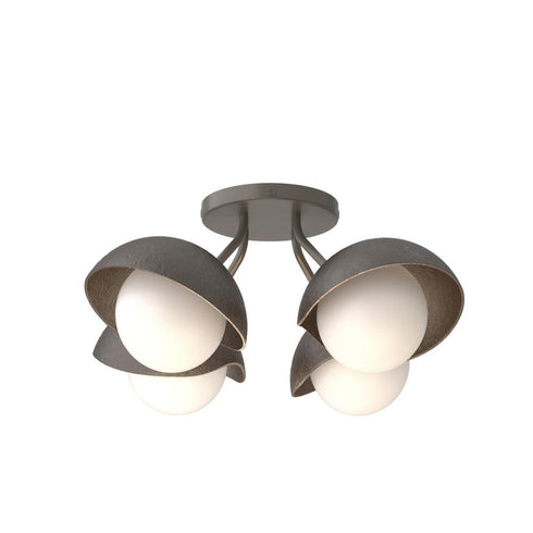 Hubbardton Forge Brooklyn 4 Light Single Shade Semi Flush Model: 121375-SKT-07-82-GG0711