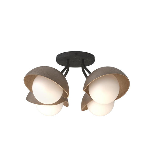 Hubbardton Forge Brooklyn 4 Light Single Shade Semi Flush Model: 121375-SKT-10-20-GG0711