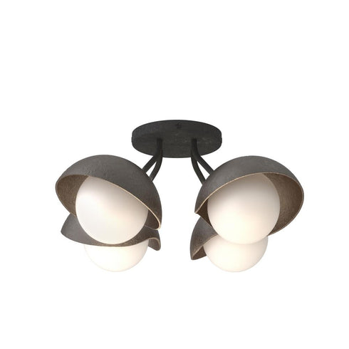 Hubbardton Forge Brooklyn 4 Light Single Shade Semi Flush Model: 121375-SKT-10-20-GG0711