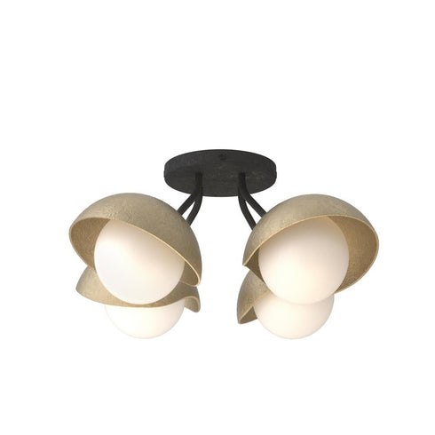 Hubbardton Forge Brooklyn 4 Light Single Shade Semi Flush Model: 121375-SKT-10-20-GG0711
