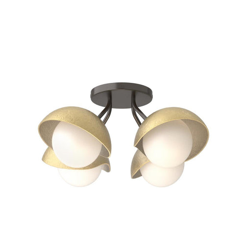 Hubbardton Forge Brooklyn 4 Light Single Shade Semi Flush Model: 121375-SKT-14-20-GG0711