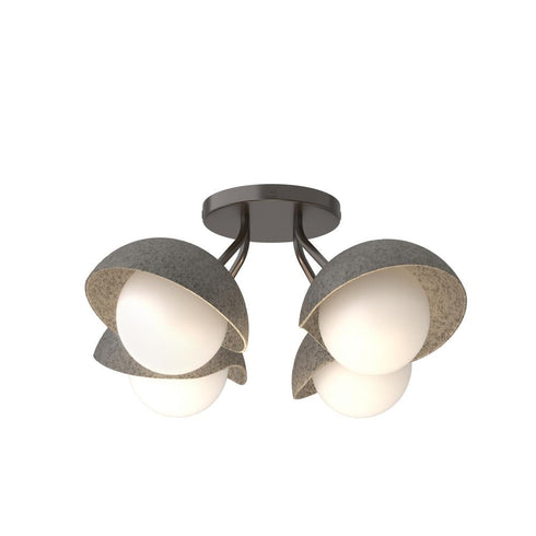 Hubbardton Forge Brooklyn 4 Light Single Shade Semi Flush Model: 121375-SKT-14-20-GG0711