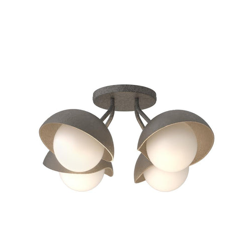 Hubbardton Forge Brooklyn 4 Light Single Shade Semi Flush Model: 121375-SKT-20-82-GG0711