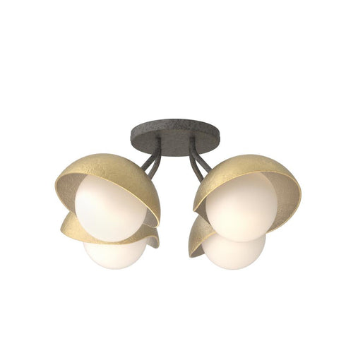 Hubbardton Forge Brooklyn 4 Light Single Shade Semi Flush Model: 121375-SKT-20-82-GG0711