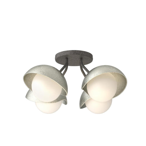 Hubbardton Forge Brooklyn 4 Light Single Shade Semi Flush Model: 121375-SKT-20-82-GG0711