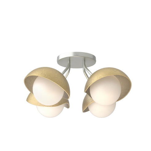 Hubbardton Forge Brooklyn 4 Light Single Shade Semi Flush Model: 121375-SKT-82-20-GG0711