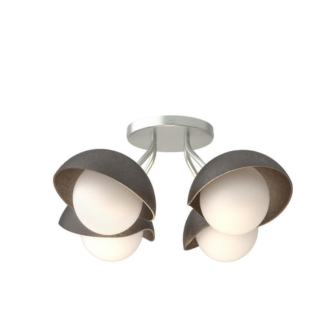 Hubbardton Forge Brooklyn 4 Light Single Shade Semi Flush Model: 121375-SKT-82-20-GG0711