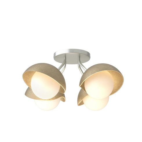 Hubbardton Forge Brooklyn 4 Light Single Shade Semi Flush Model: 121375-SKT-82-20-GG0711