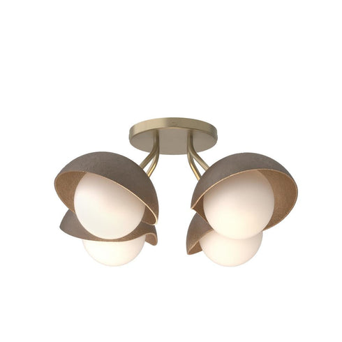 Hubbardton Forge Brooklyn 4 Light Single Shade Semi Flush Model: 121375-SKT-84-14-GG0711