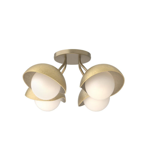 Hubbardton Forge Brooklyn 4 Light Single Shade Semi Flush Model: 121375-SKT-84-14-GG0711