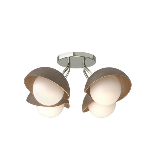 Hubbardton Forge Brooklyn 4 Light Single Shade Semi Flush Model: 121375-SKT-85-05-GG0711