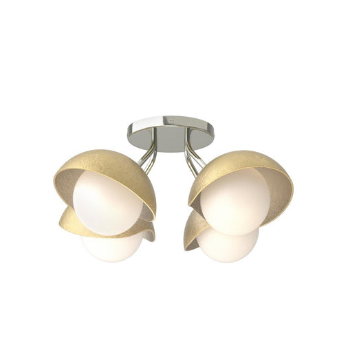 Hubbardton Forge Brooklyn 4 Light Single Shade Semi Flush Model: 121375-SKT-85-05-GG0711