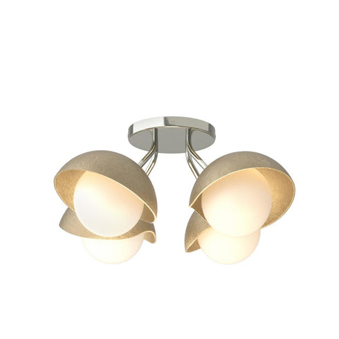 Hubbardton Forge Brooklyn 4 Light Single Shade Semi Flush Model: 121375-SKT-85-05-GG0711