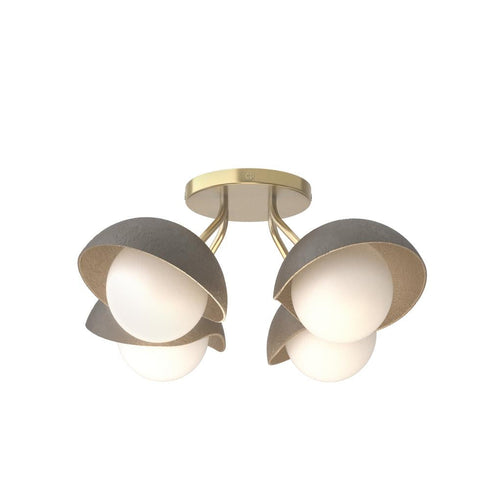 Hubbardton Forge Brooklyn 4 Light Single Shade Semi Flush Model: 121375-SKT-86-82-GG0711