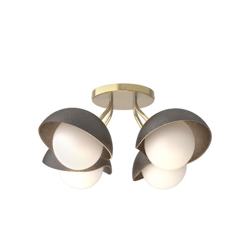 Hubbardton Forge Brooklyn 4 Light Single Shade Semi Flush Model: 121375-SKT-86-82-GG0711