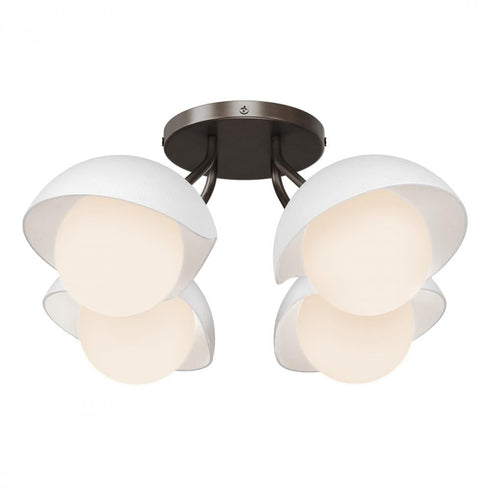 Hubbardton Forge Brooklyn 4 Light Single Shade Semi Flush Model: 121375-SKT-89-10-GG0711