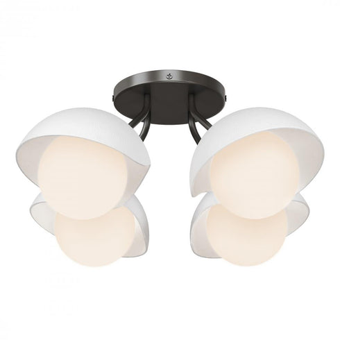 Hubbardton Forge Brooklyn 4 Light Single Shade Semi Flush Model: 121375-SKT-89-10-GG0711