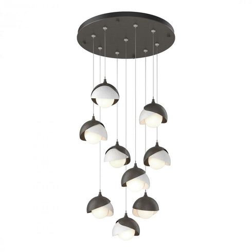 Hubbardton Forge Brooklyn 9 Light Double Shade Pendant Model: 131105-SKT-LONG-05-89-GG0711