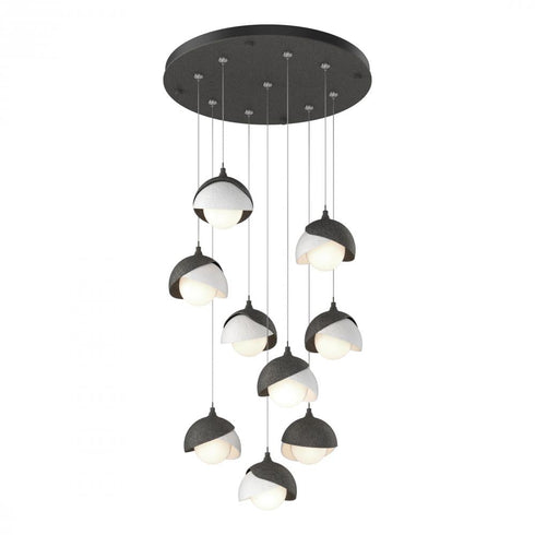 Hubbardton Forge Brooklyn 9 Light Double Shade Pendant Model: 131105-SKT-LONG-05-89-GG0711