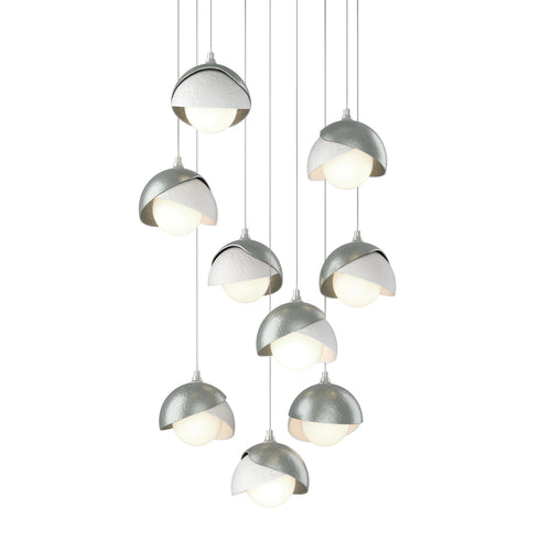 Hubbardton Forge Brooklyn 9 Light Double Shade Pendant Model: 131105-SKT-STND-10-89-GG0711