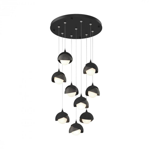 Hubbardton Forge Brooklyn 9 Light Double Shade Round Pendant Model: 131105-SKT-STND-20-84-GG0711