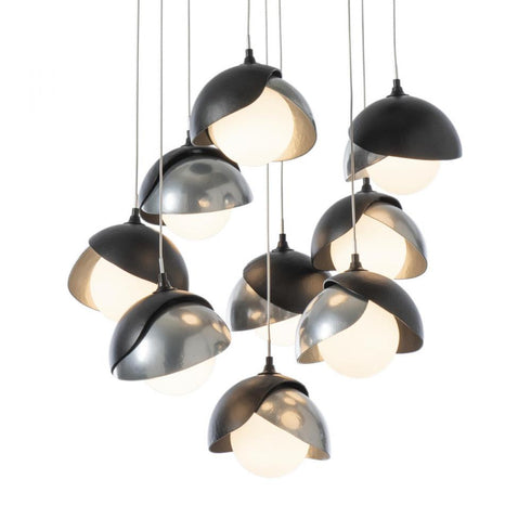Hubbardton Forge Brooklyn 9 Light Double Shade Round Pendant Model: 131105-SKT-STND-20-84-GG0711