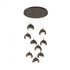 Hubbardton Forge Brooklyn 9 Light Double Shade Round Pendant Model: 131105-SKT-STND-20-84-GG0711