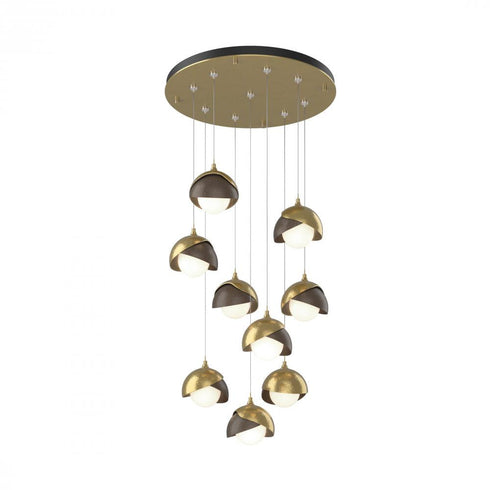 Hubbardton Forge Brooklyn 9 Light Double Shade Round Pendant Model: 131105-SKT-STND-20-84-GG0711