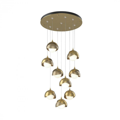 Hubbardton Forge Brooklyn 9 Light Double Shade Round Pendant Model: 131105-SKT-STND-20-84-GG0711