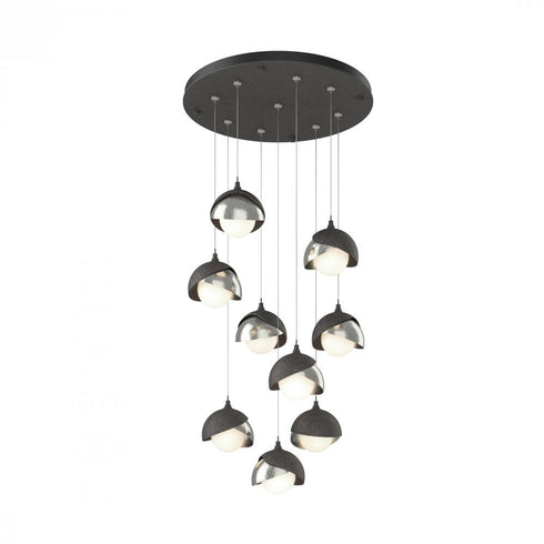 Hubbardton Forge Brooklyn 9 Light Double Shade Round Pendant Model: 131105-SKT-STND-20-84-GG0711