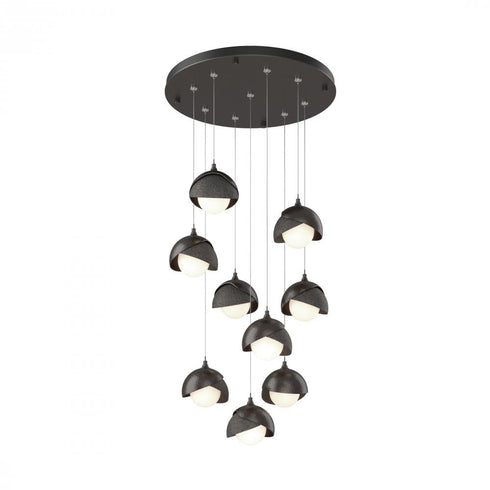 Hubbardton Forge Brooklyn 9 Light Double Shade Round Pendant Model: 131105-SKT-STND-20-84-GG0711