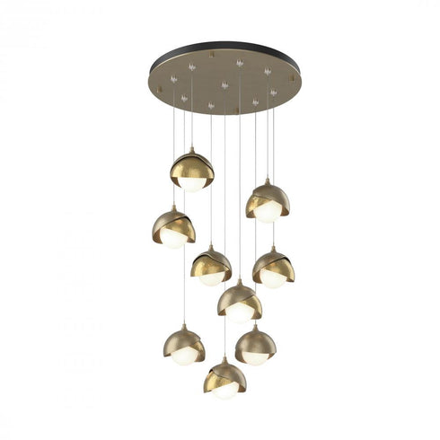 Hubbardton Forge Brooklyn 9 Light Double Shade Round Pendant Model: 131105-SKT-STND-20-84-GG0711