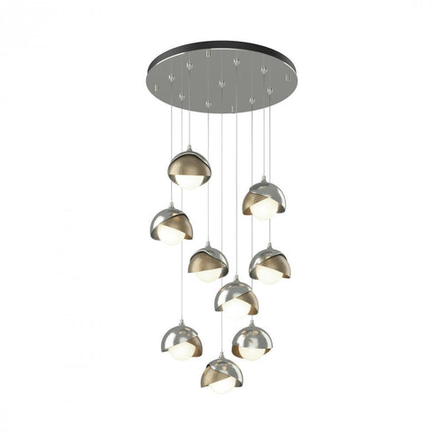 Hubbardton Forge Brooklyn 9 Light Double Shade Round Pendant Model: 131105-SKT-STND-20-84-GG0711