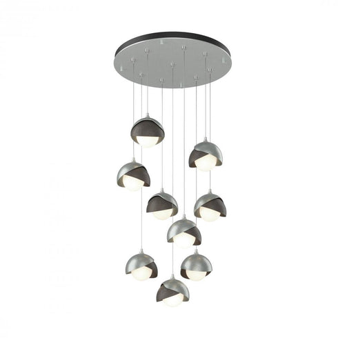 Hubbardton Forge Brooklyn 9 Light Double Shade Round Pendant Model: 131105-SKT-STND-20-84-GG0711