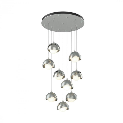 Hubbardton Forge Brooklyn 9 Light Double Shade Round Pendant Model: 131105-SKT-STND-20-84-GG0711