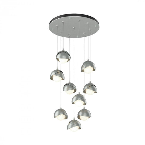 Hubbardton Forge Brooklyn 9 Light Double Shade Round Pendant Model: 131105-SKT-STND-20-84-GG0711