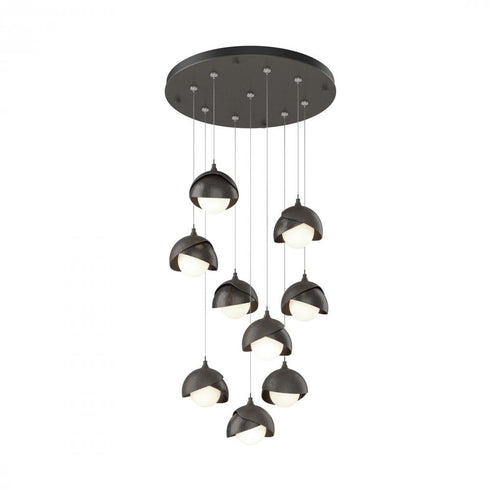 Hubbardton Forge Brooklyn 9 Light Double Shade Round Pendant Model: 131105-SKT-STND-20-84-GG0711