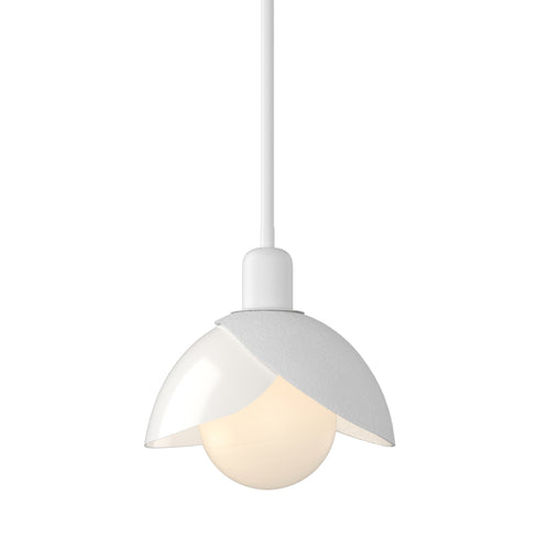 Hubbardton Forge Brooklyn Double Shade Art Glass Mini Pendant in White Finish Model: 181184-SKT-MULT-02-BB0757