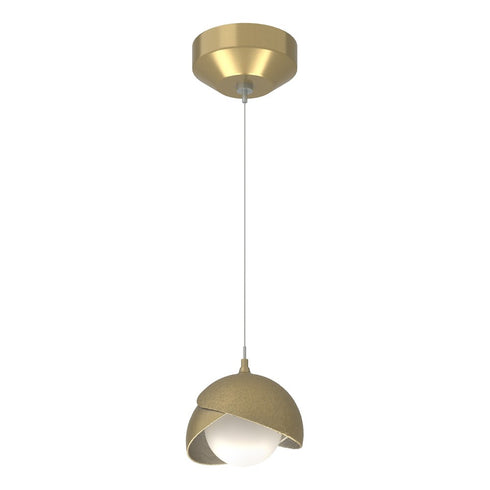 Hubbardton Forge Brooklyn Double Shade Low Voltage Mini Pendant in Bronze Finish Model: 161183-SKT-STND-05-02-GG0711