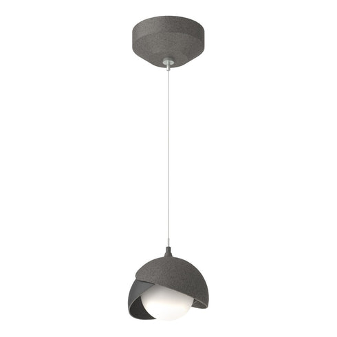 Hubbardton Forge Brooklyn Double Shade Low Voltage Mini Pendant in Bronze Finish Model: 161183-SKT-STND-05-02-GG0711