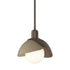 Hubbardton Forge Brooklyn Double Shade Mini Pendant in White Finish Model: 181183-SKT-MULT-02-02