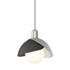 Hubbardton Forge Brooklyn Double Shade Mini Pendant in White Finish Model: 181183-SKT-MULT-02-02