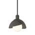 Hubbardton Forge Brooklyn Double Shade Mini Pendant in White Finish Model: 181183-SKT-MULT-02-02