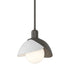 Hubbardton Forge Brooklyn Double Shade Mini Pendant in White Finish Model: 181183-SKT-MULT-02-02