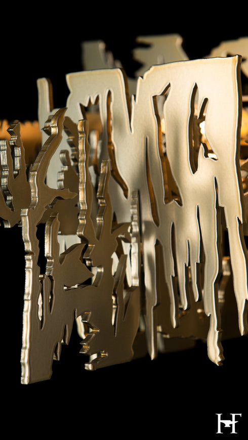 Hubbardton Forge Brutus Large Pendant in Modern Brass Finish Model: 401311-SKT-MULT-86