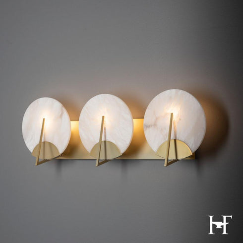 Hubbardton Forge Callisto 3 Light Bath Sconce in Modern Brass Finish Model: 201057-SKT-86-AR
